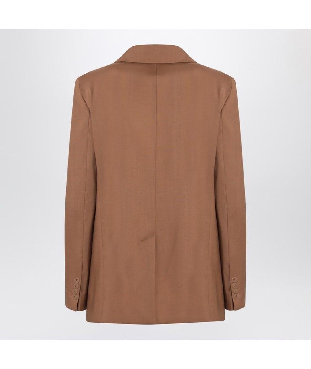 MAX MARA STUDIO Коричневый полиэстеровый жакет/пиджак, фото 2