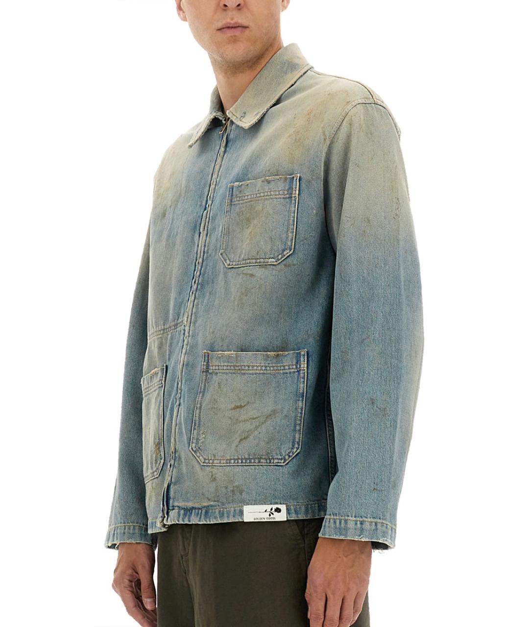 GOLDEN GOOSE DELUXE BRAND Голубая хлопковая куртка, фото 5