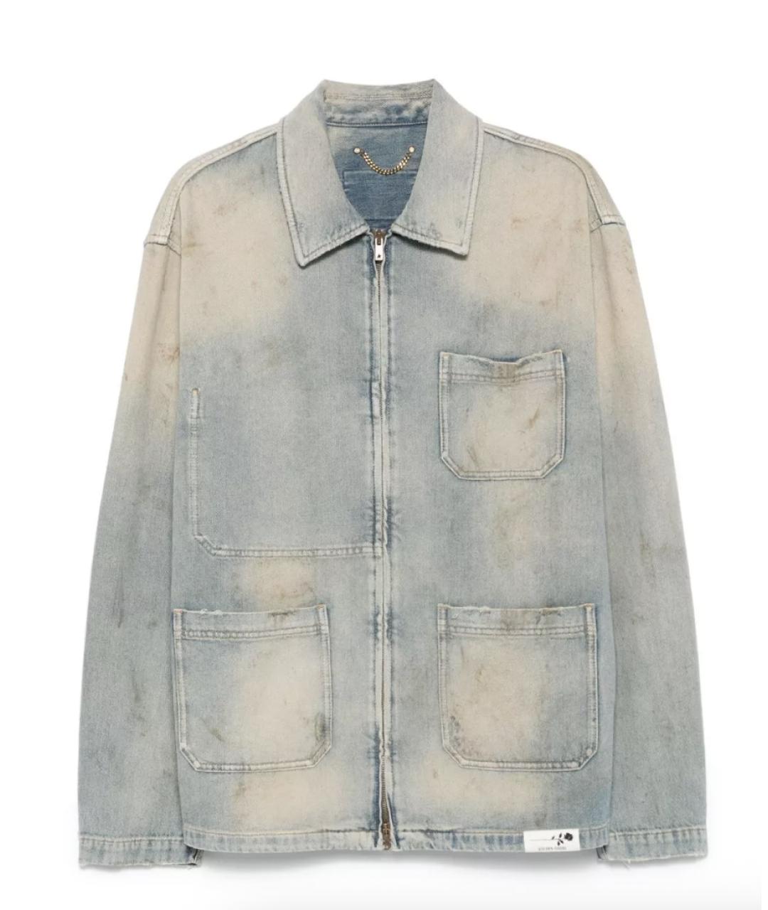 GOLDEN GOOSE DELUXE BRAND Голубая хлопковая куртка, фото 6