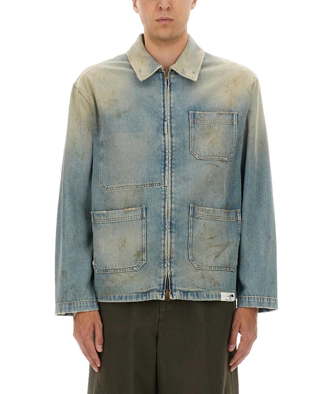 GOLDEN GOOSE DELUXE BRAND Голубая хлопковая куртка, фото 2