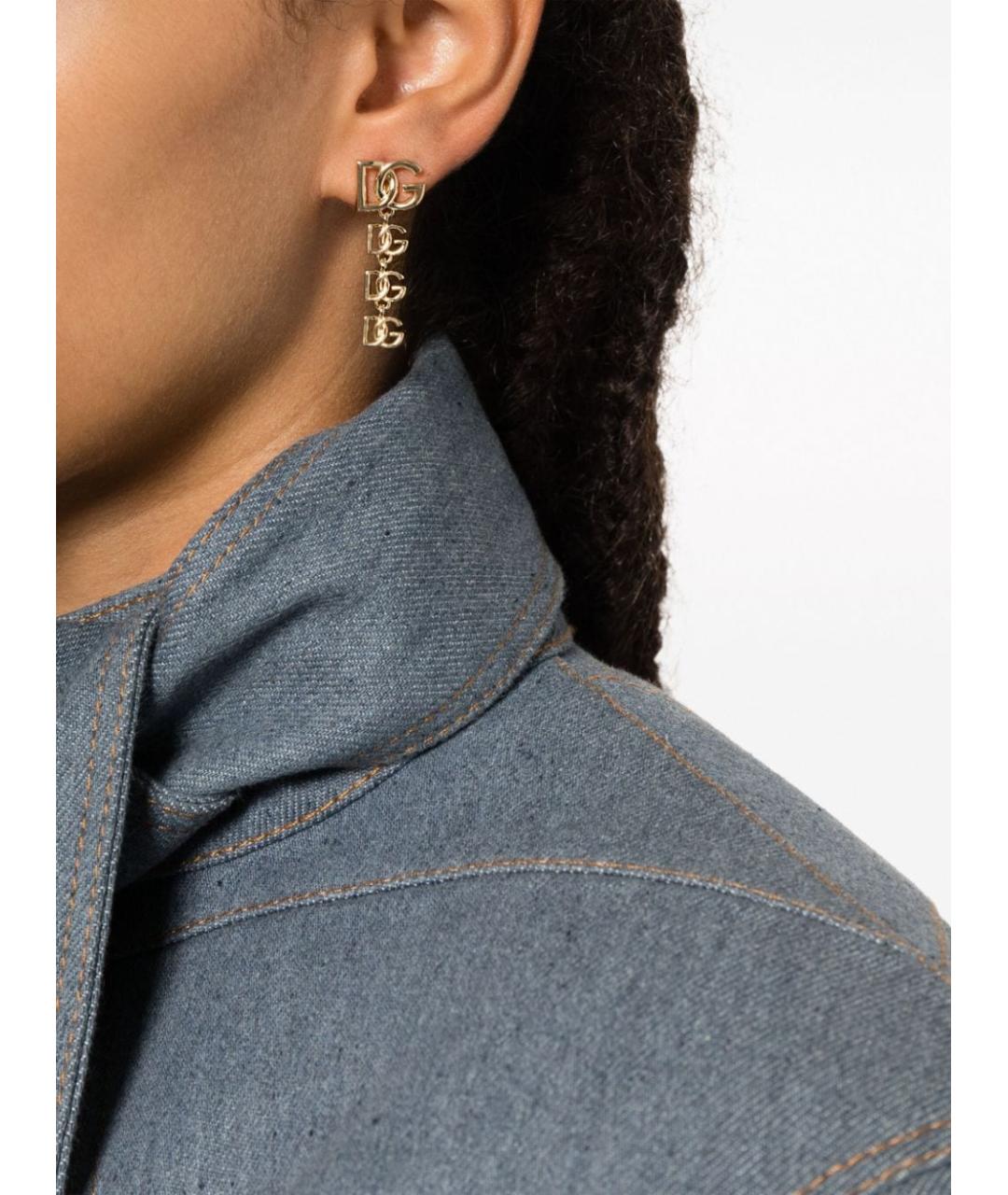 DOLCE&GABBANA Золотые латунные серьги, фото 3