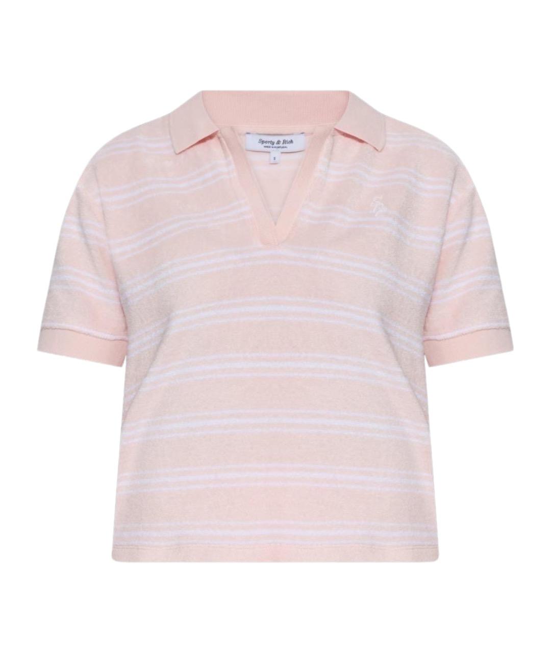 SPORTY AND RICH Розовая хлопковая футболка, фото 1