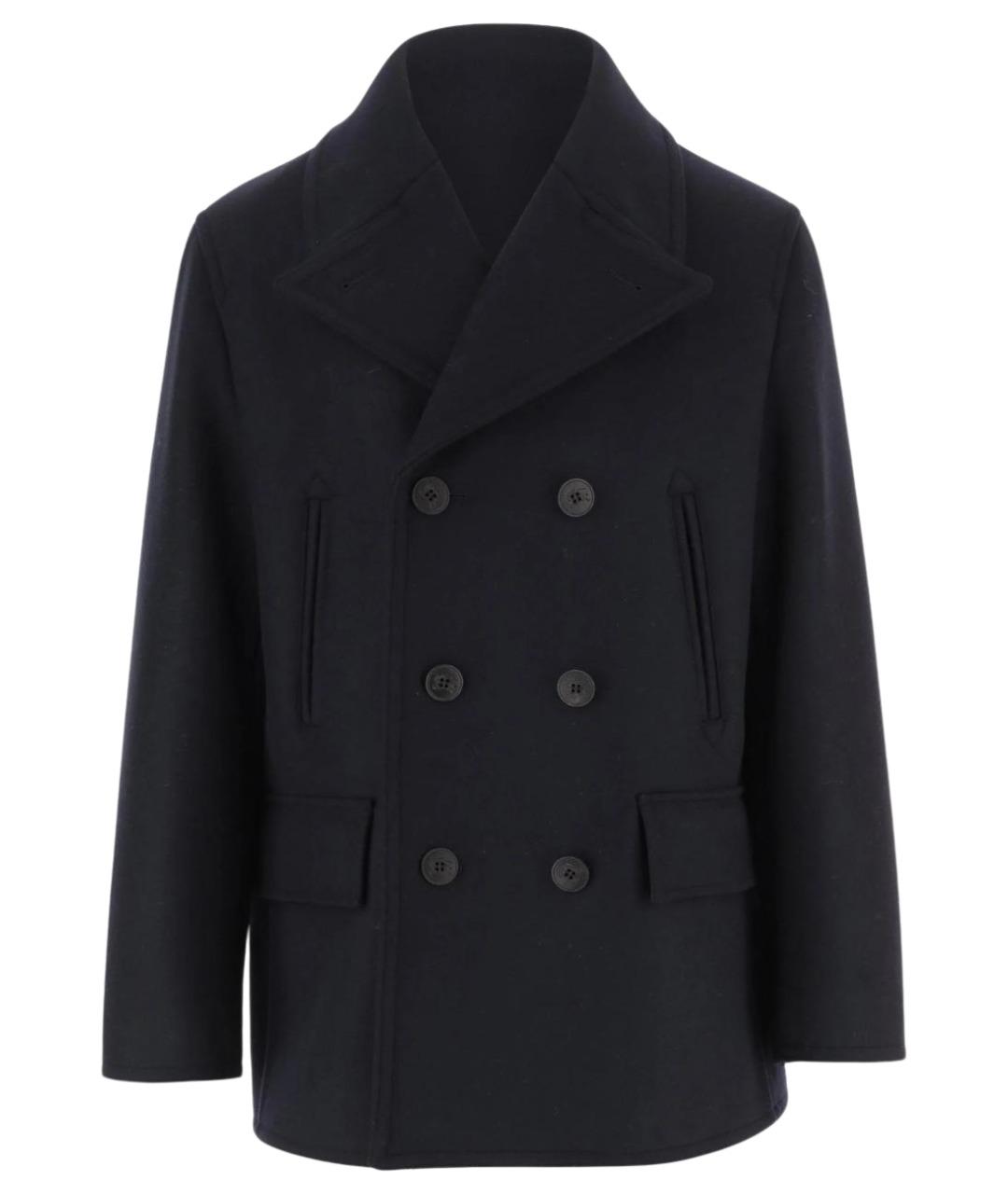 BURBERRY Темно-синее шерстяное пальто, фото 1