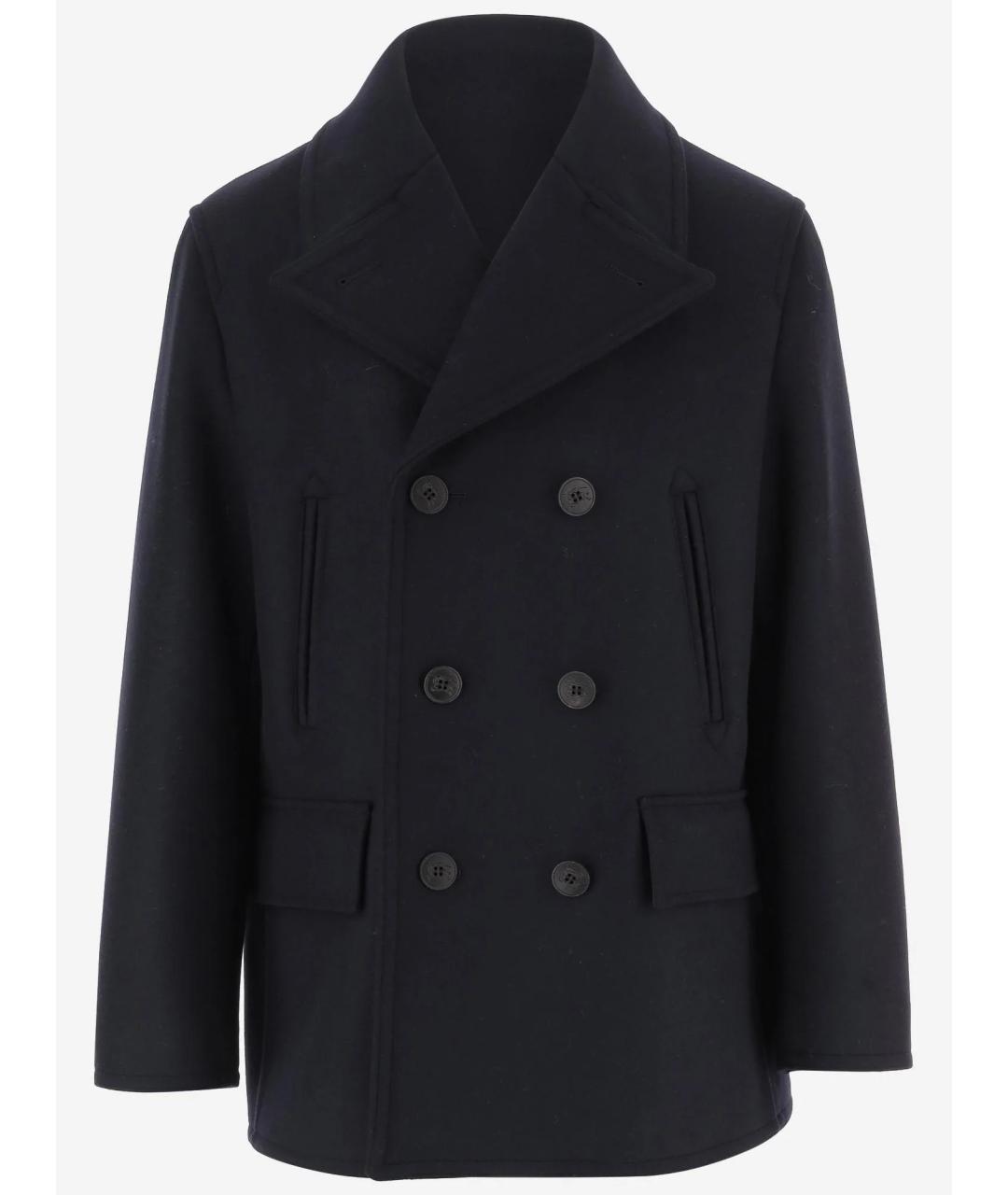 BURBERRY Темно-синее шерстяное пальто, фото 6
