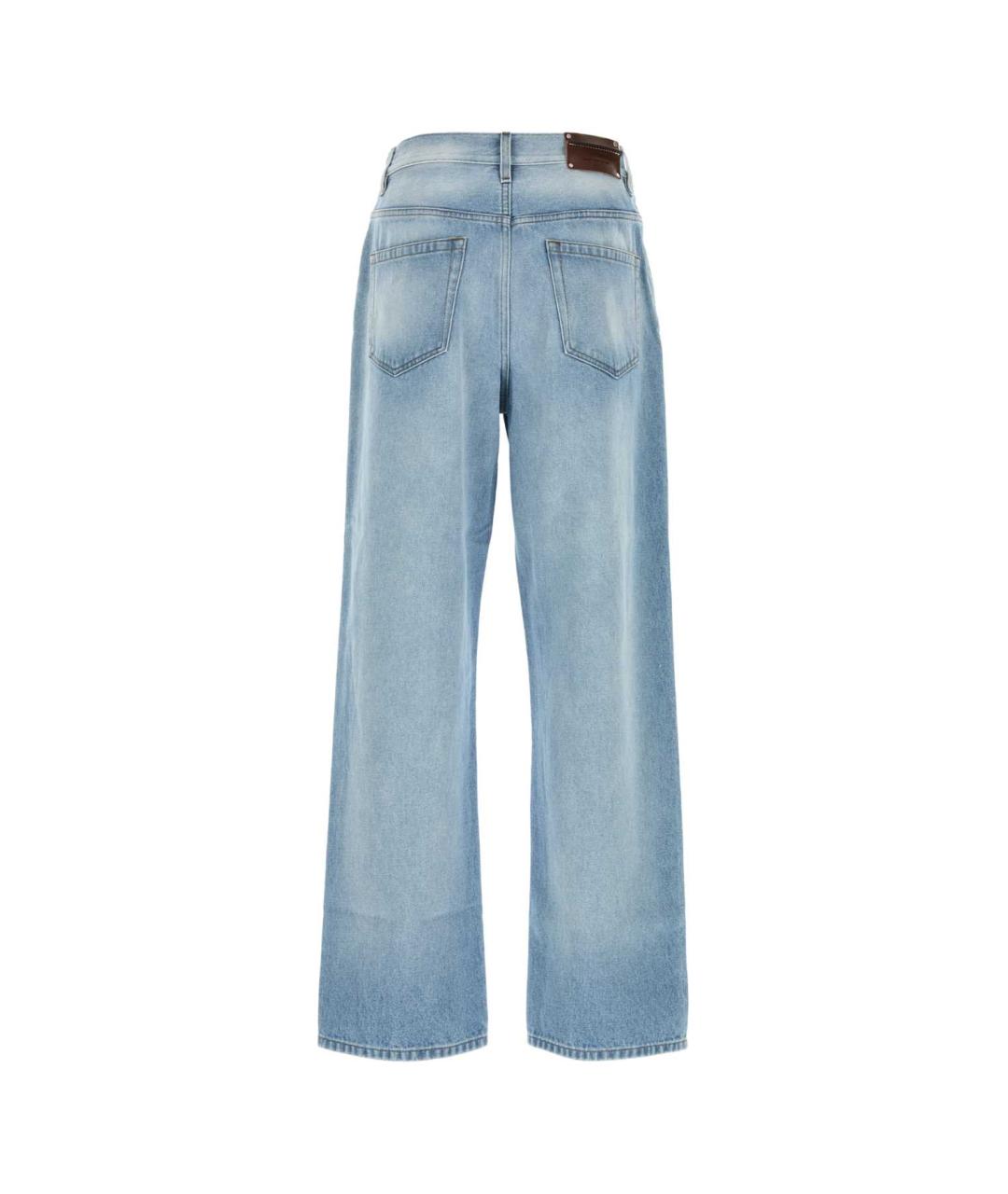 DRIES VAN NOTEN Голубые хлопковые прямые джинсы, фото 2