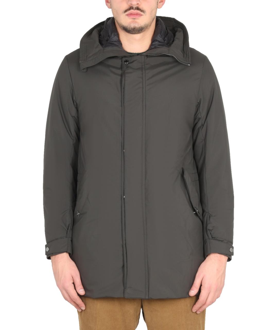 MOORER Серая полиэстеровая куртка, фото 2