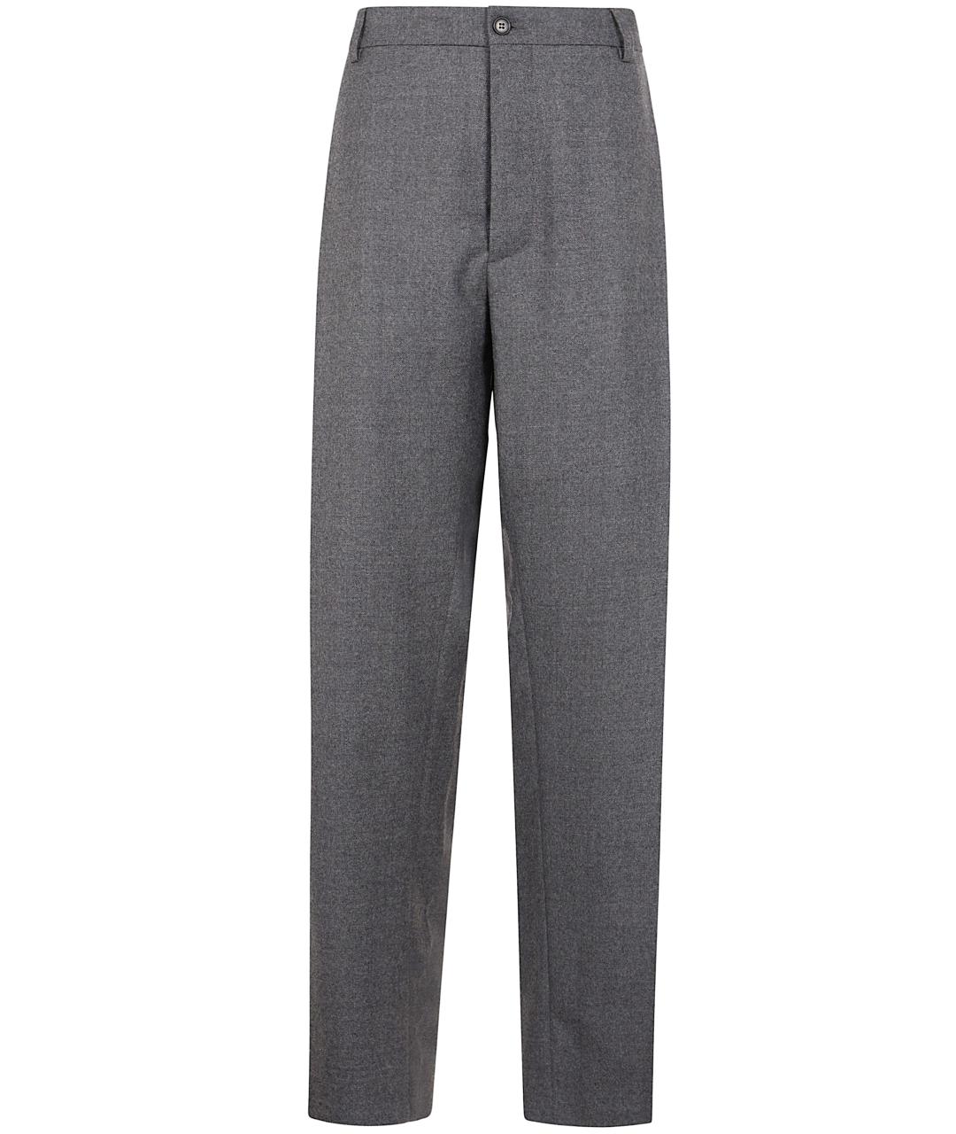 MM6 MAISON MARGIELA Серые хлопковые повседневные брюки, фото 1