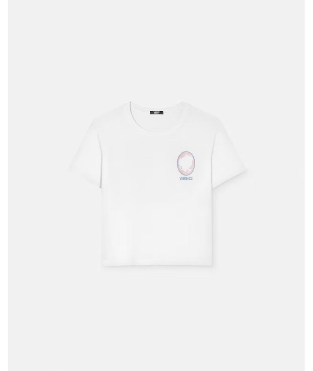 VERSACE Белая хлопковая футболка, фото 6
