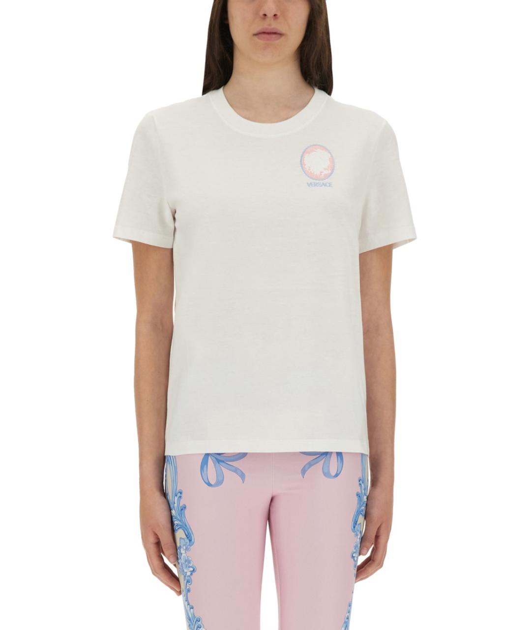 VERSACE Белая хлопковая футболка, фото 5