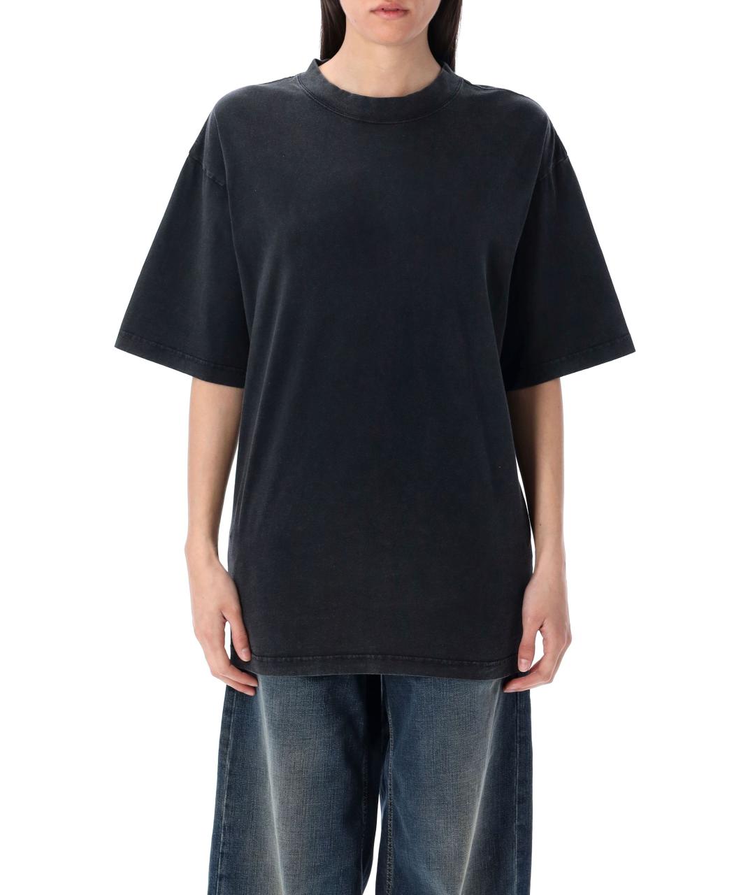 BALENCIAGA Черная хлопковая футболка, фото 2