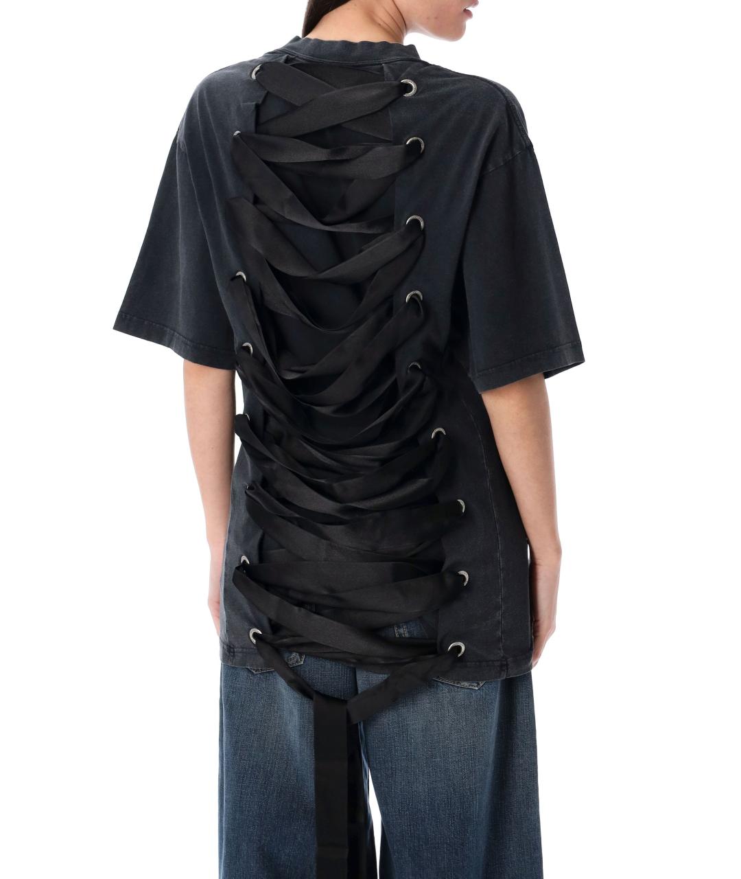 BALENCIAGA Черная хлопковая футболка, фото 3