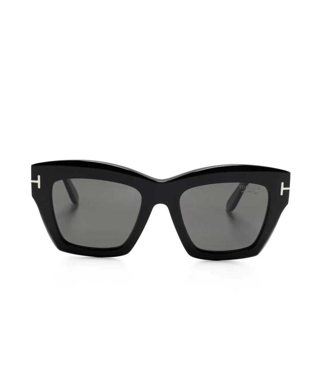 TOM FORD Черные пластиковые солнцезащитные очки, фото 1