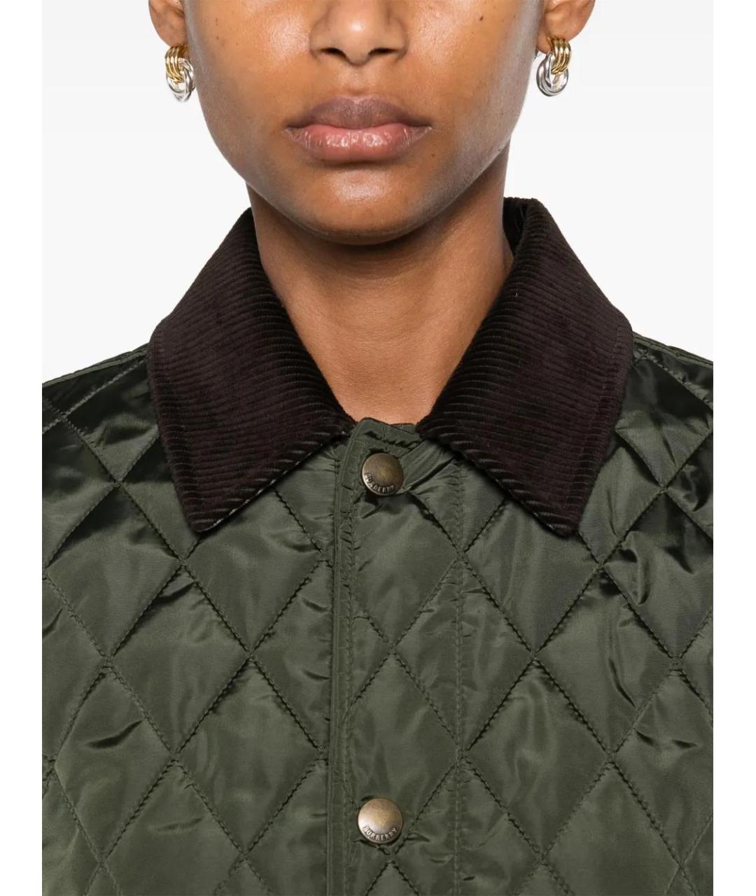 BURBERRY Зеленая хлопковая куртка, фото 5