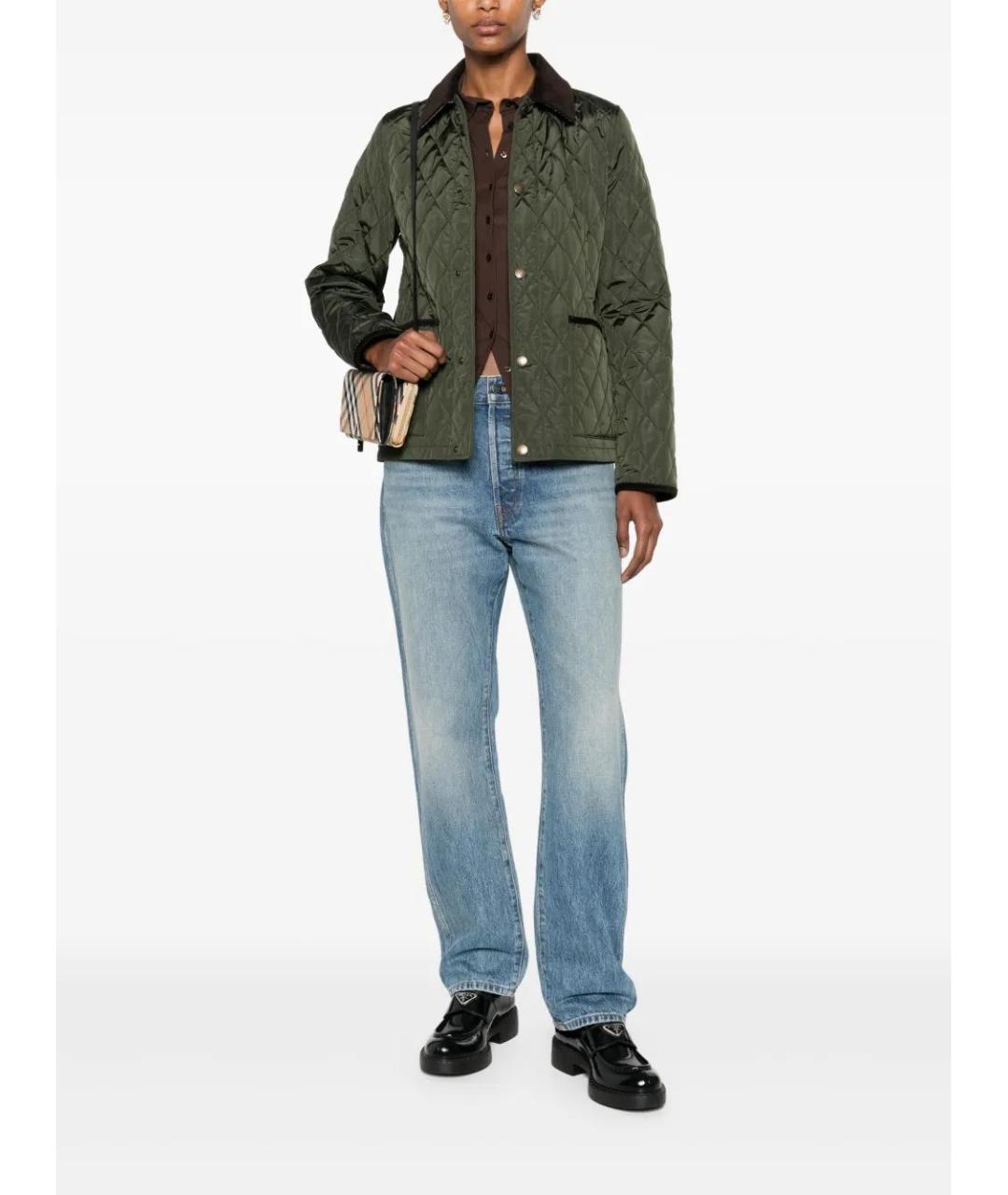 BURBERRY Зеленая хлопковая куртка, фото 2