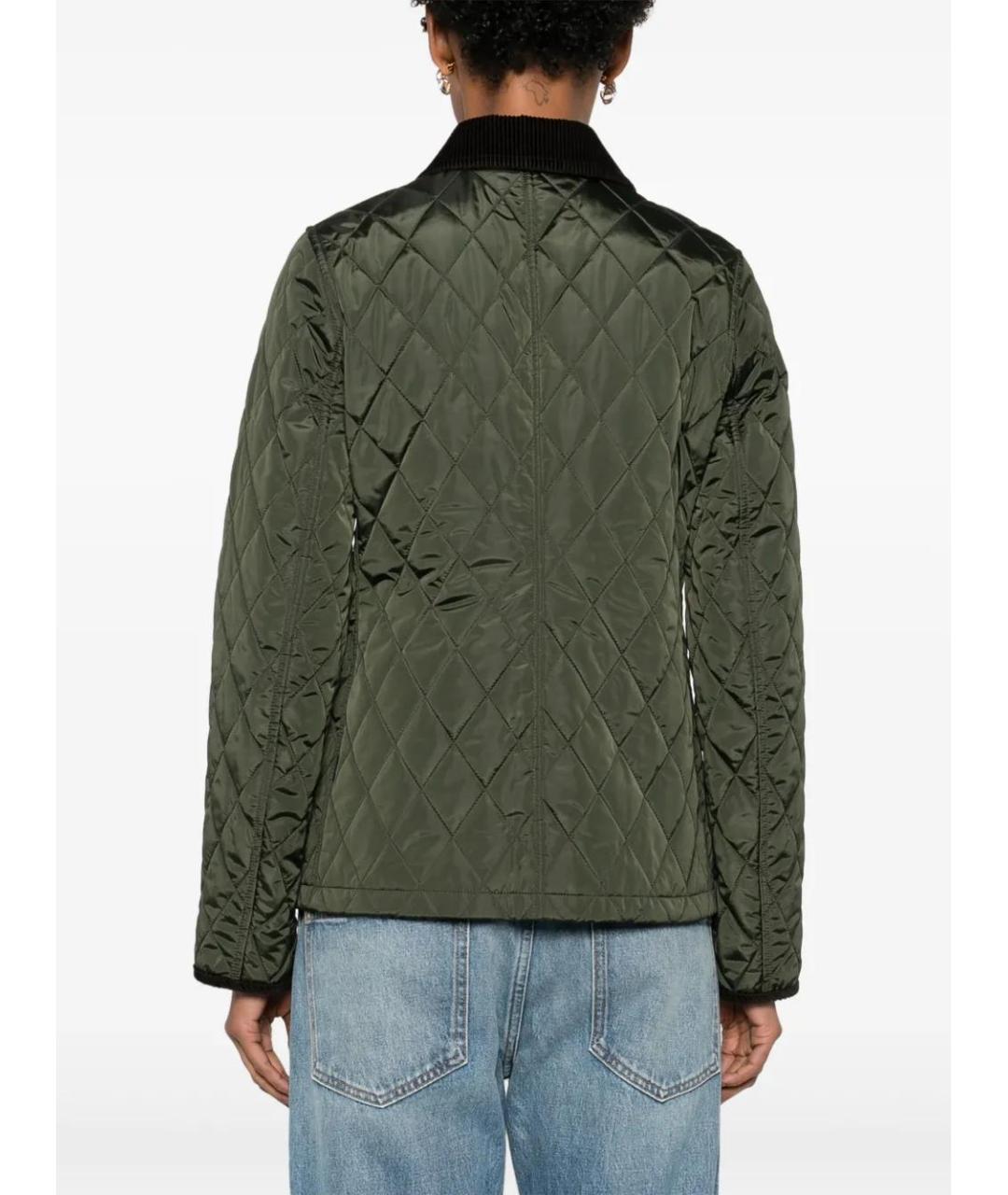 BURBERRY Зеленая хлопковая куртка, фото 4