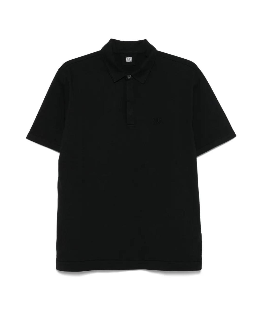 CP COMPANY Черное хлопковое поло с коротким рукавом, фото 1
