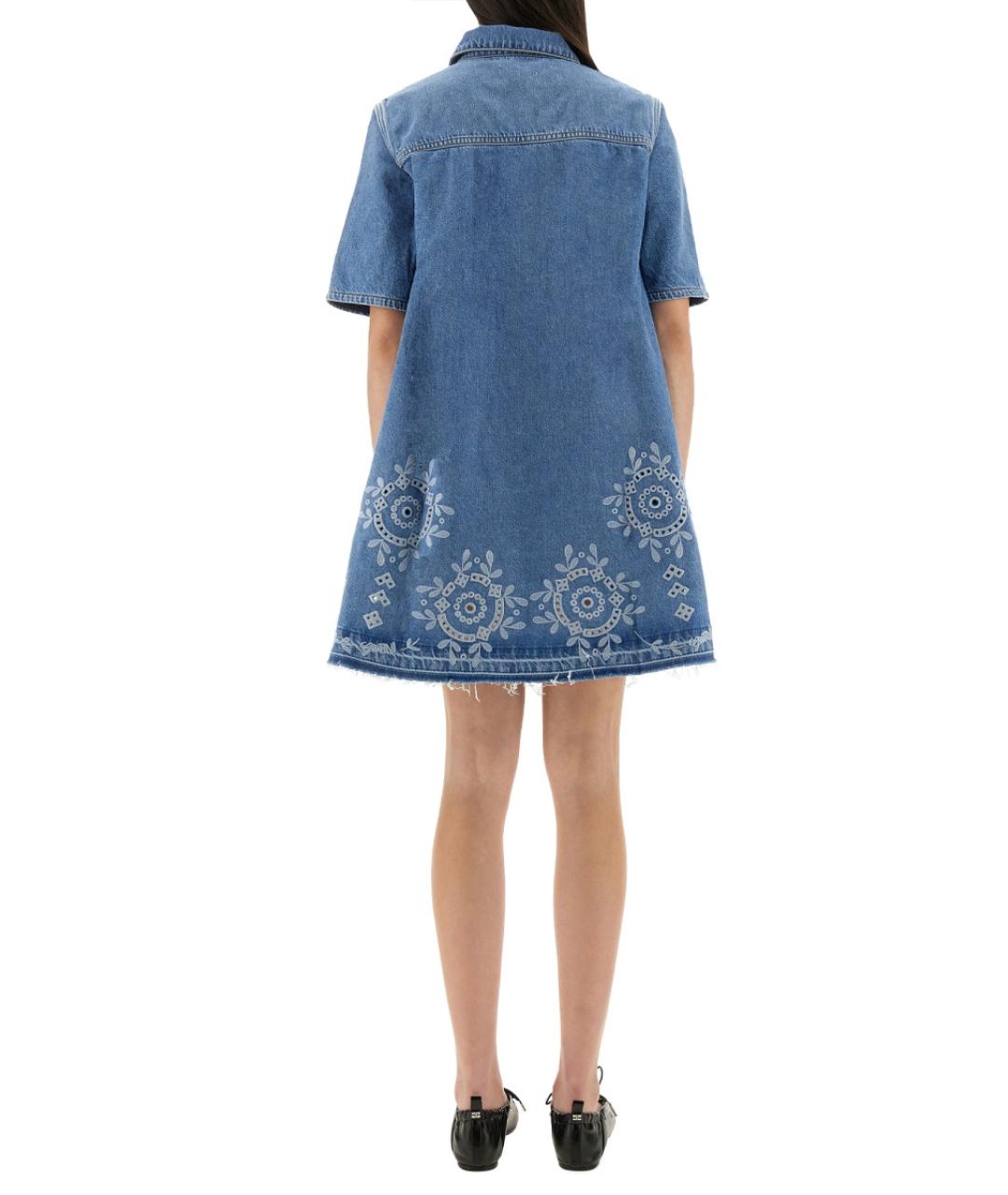 GANNI Синее хлопковое повседневное платье, фото 4