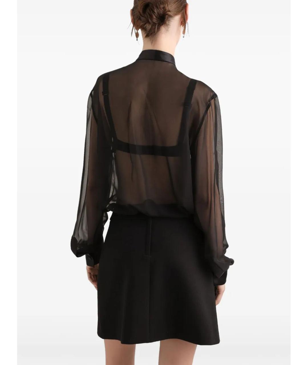 DOLCE&GABBANA Черная шелковая блузы, фото 3