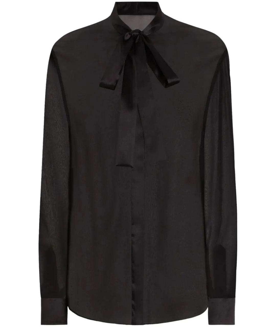 DOLCE&GABBANA Черная шелковая блузы, фото 1