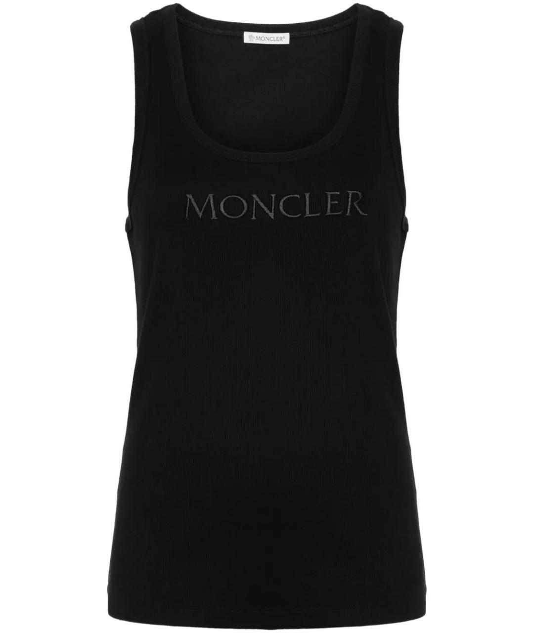 MONCLER Черная хлопковая майка, фото 1