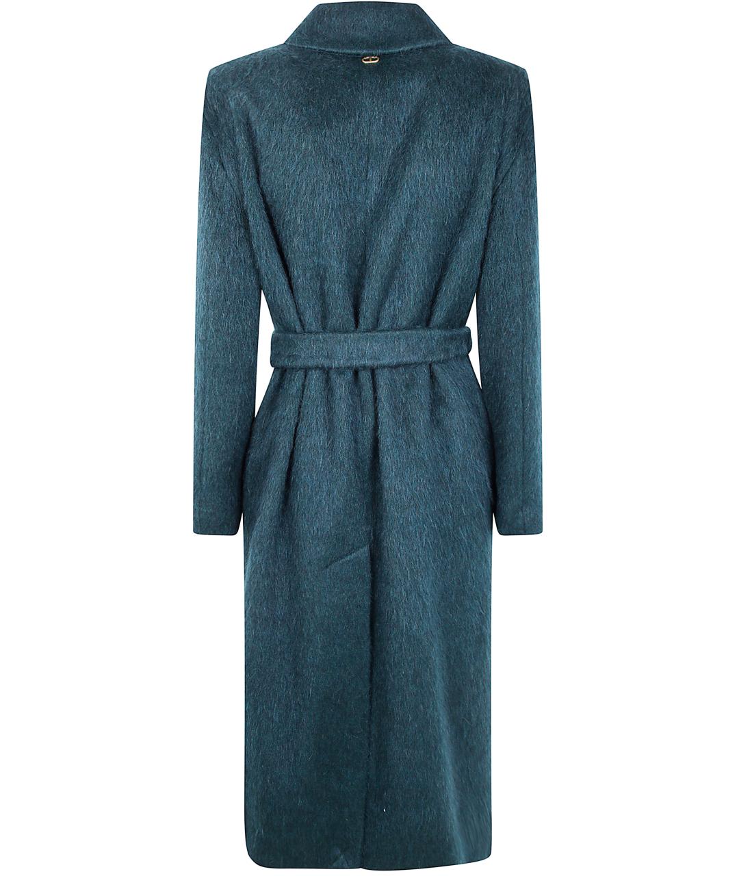 TWIN-SET Зеленые шерстяное пальто, фото 2