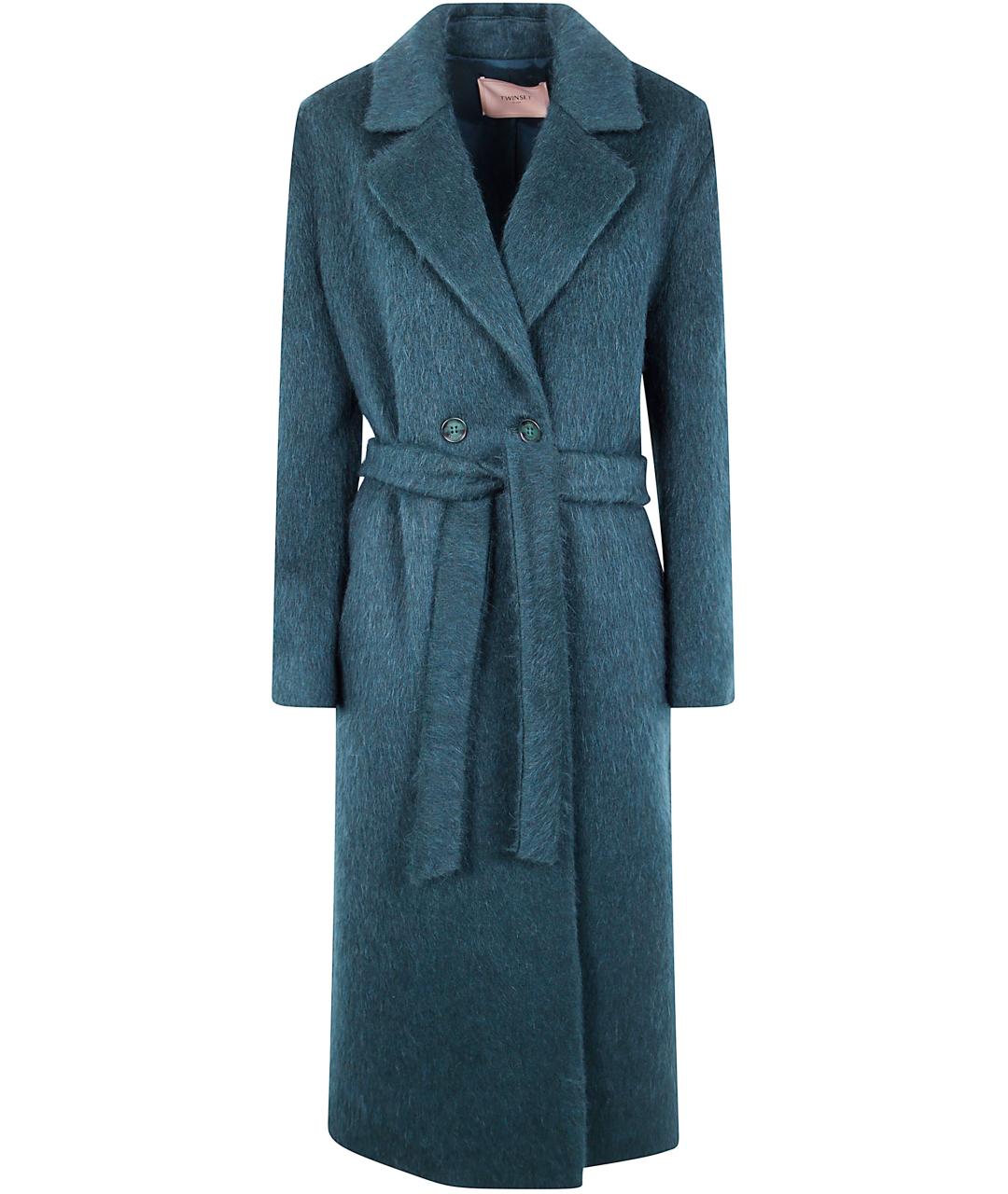 TWIN-SET Зеленые шерстяное пальто, фото 1