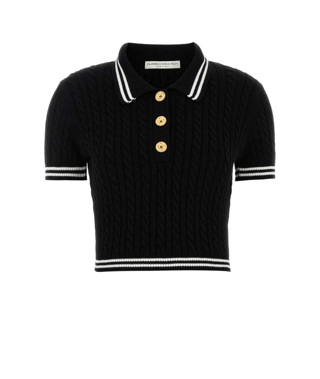 ALESSANDRA RICH Черный хлопковый джемпер / свитер, фото 1