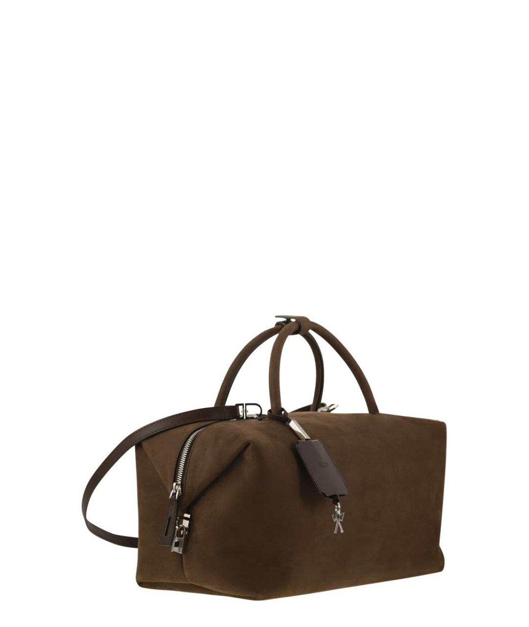 MAX MARA Коричневая замшевая сумка с короткими ручками, фото 4
