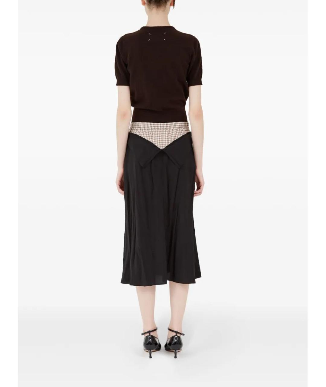 MAISON MARGIELA Черная вискозная юбка миди, фото 5