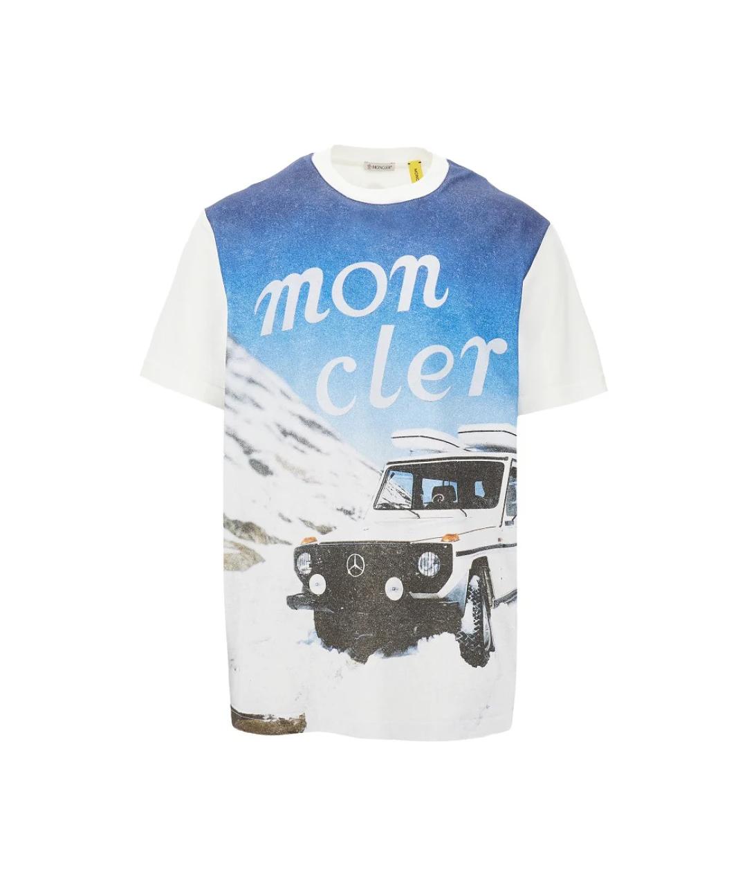 MONCLER Белая хлопковая футболка, фото 1