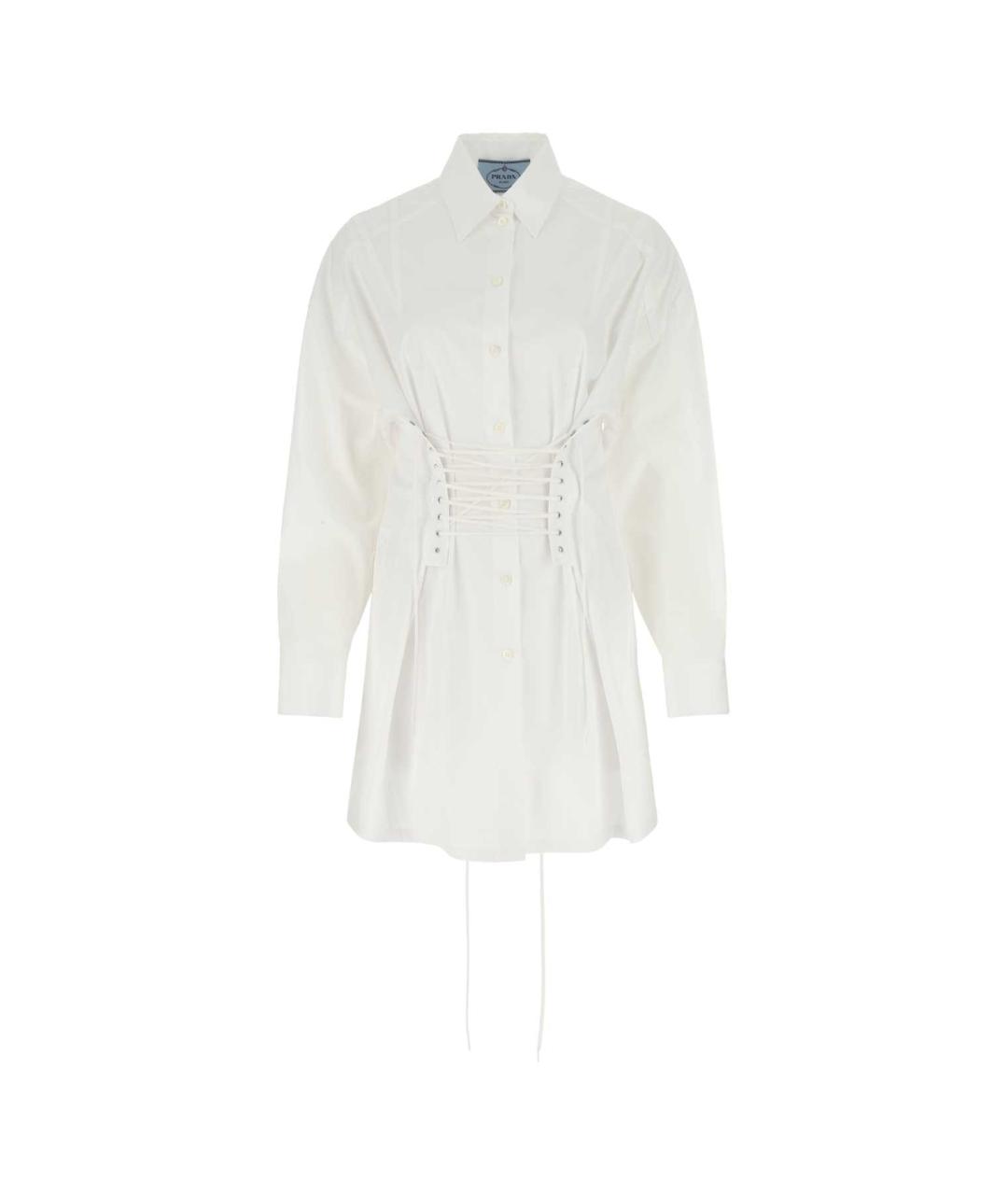 PRADA Белое хлопковое повседневное платье, фото 1