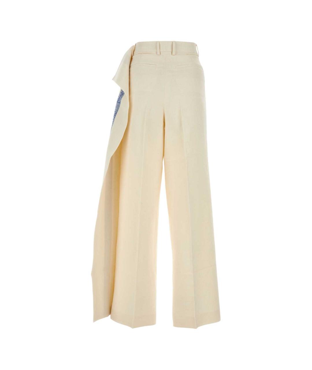 J.W.ANDERSON Белые хлопковые прямые брюки, фото 2