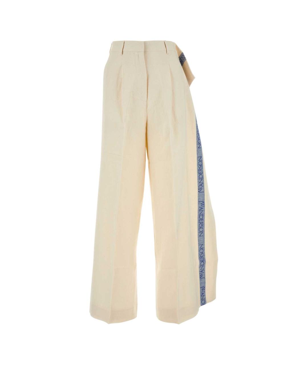 J.W.ANDERSON Белые хлопковые прямые брюки, фото 1