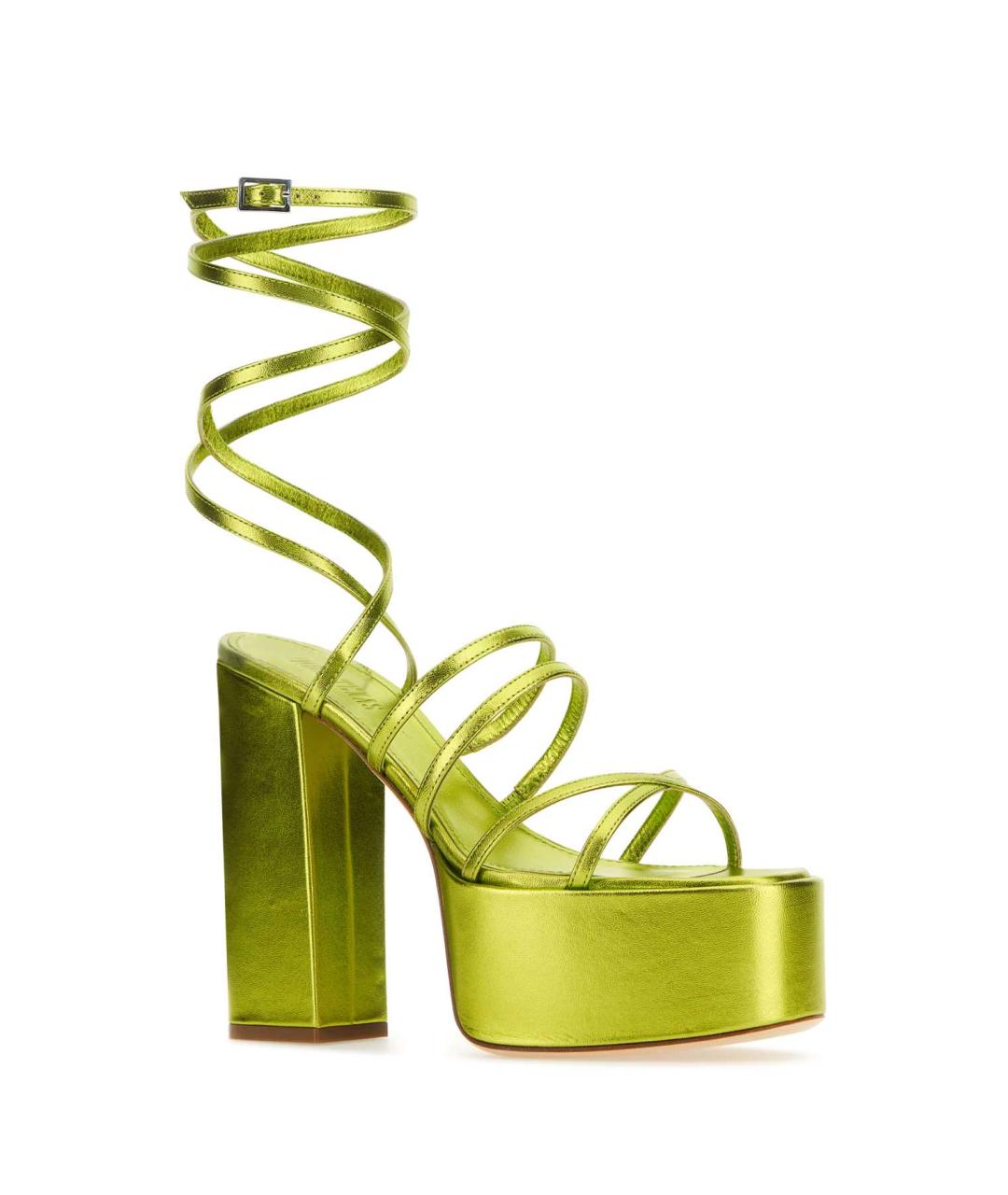 PARIS TEXAS Зеленые кожаные сандалии, фото 2