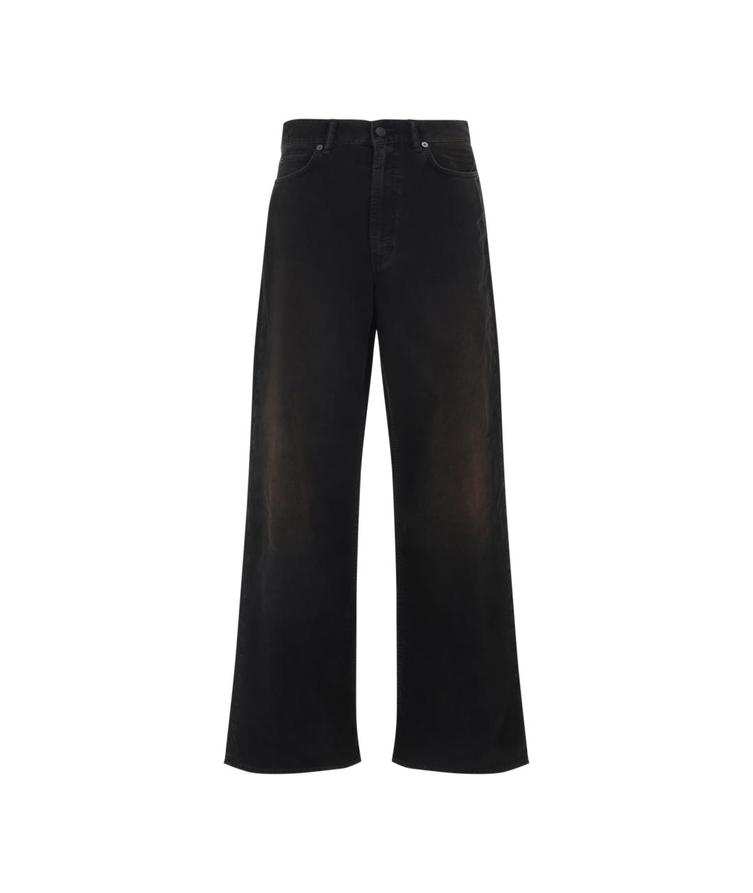ACNE STUDIOS Черные хлопковые прямые брюки, фото 1