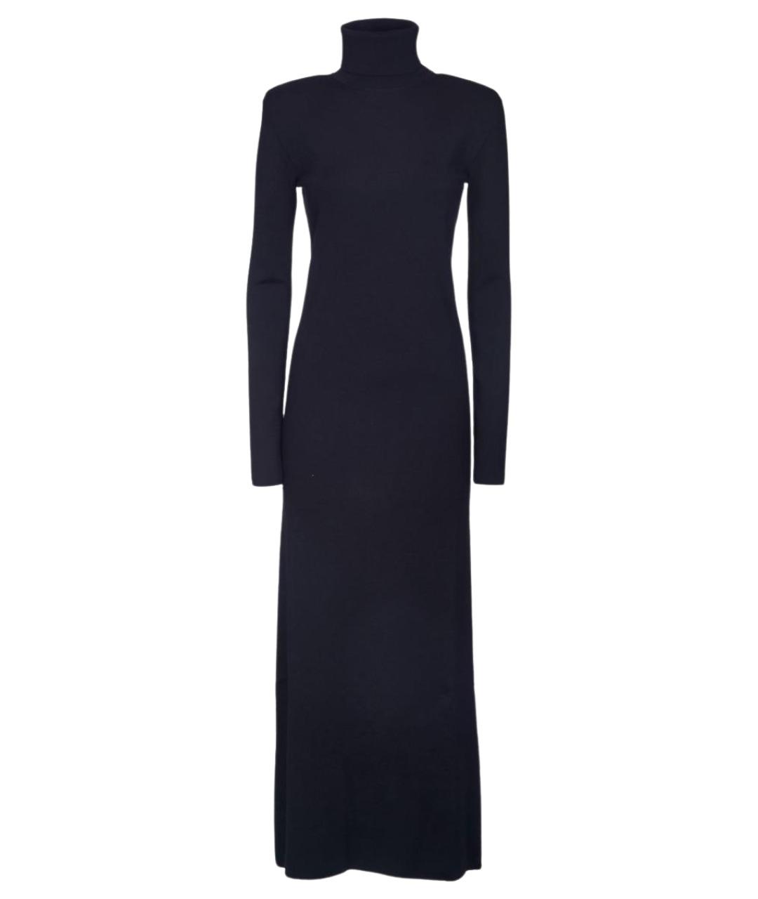 SAINT LAURENT Черное шерстяное повседневное платье, фото 1