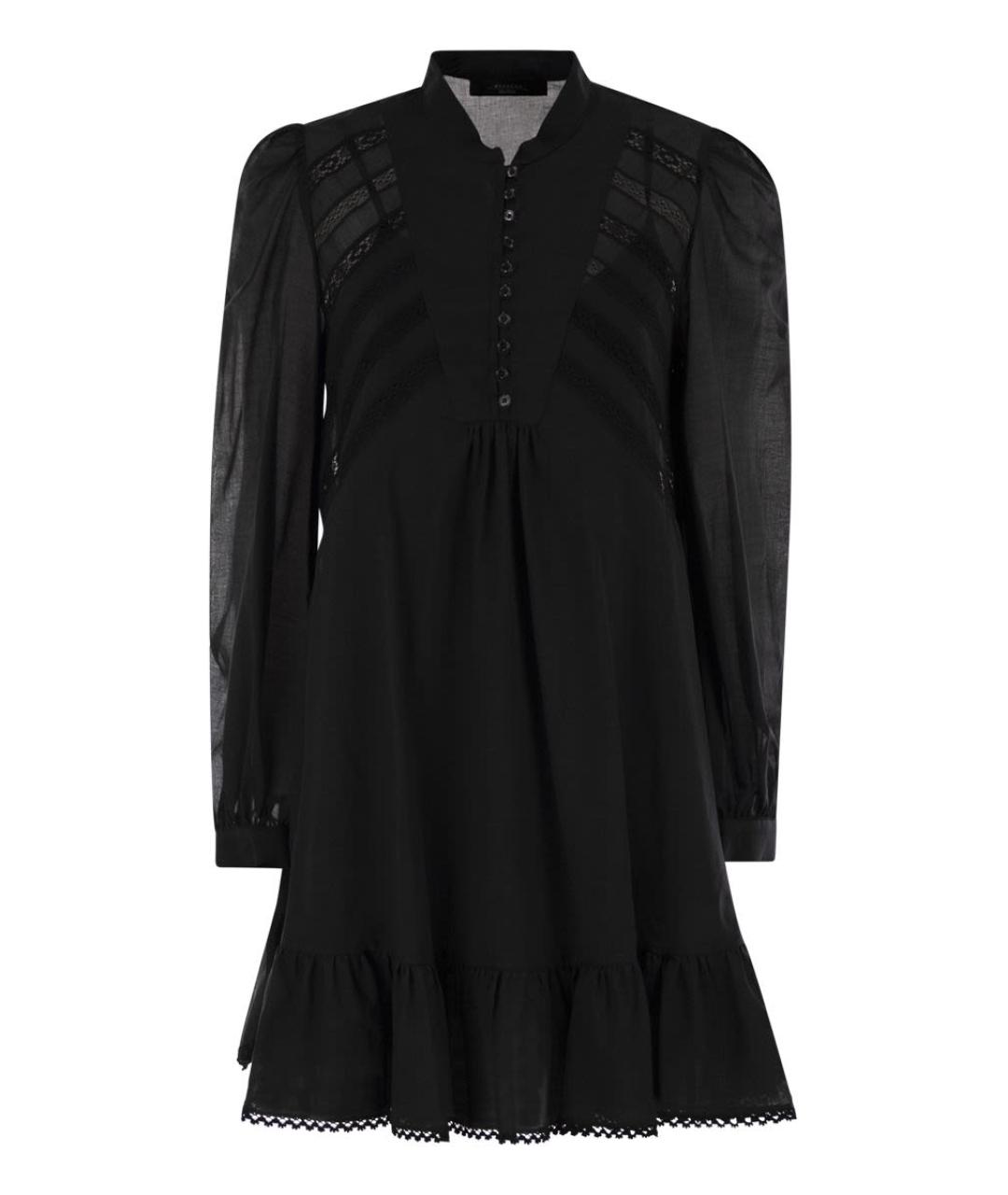 WEEKEND MAX MARA Черное хлопковое повседневное платье, фото 1