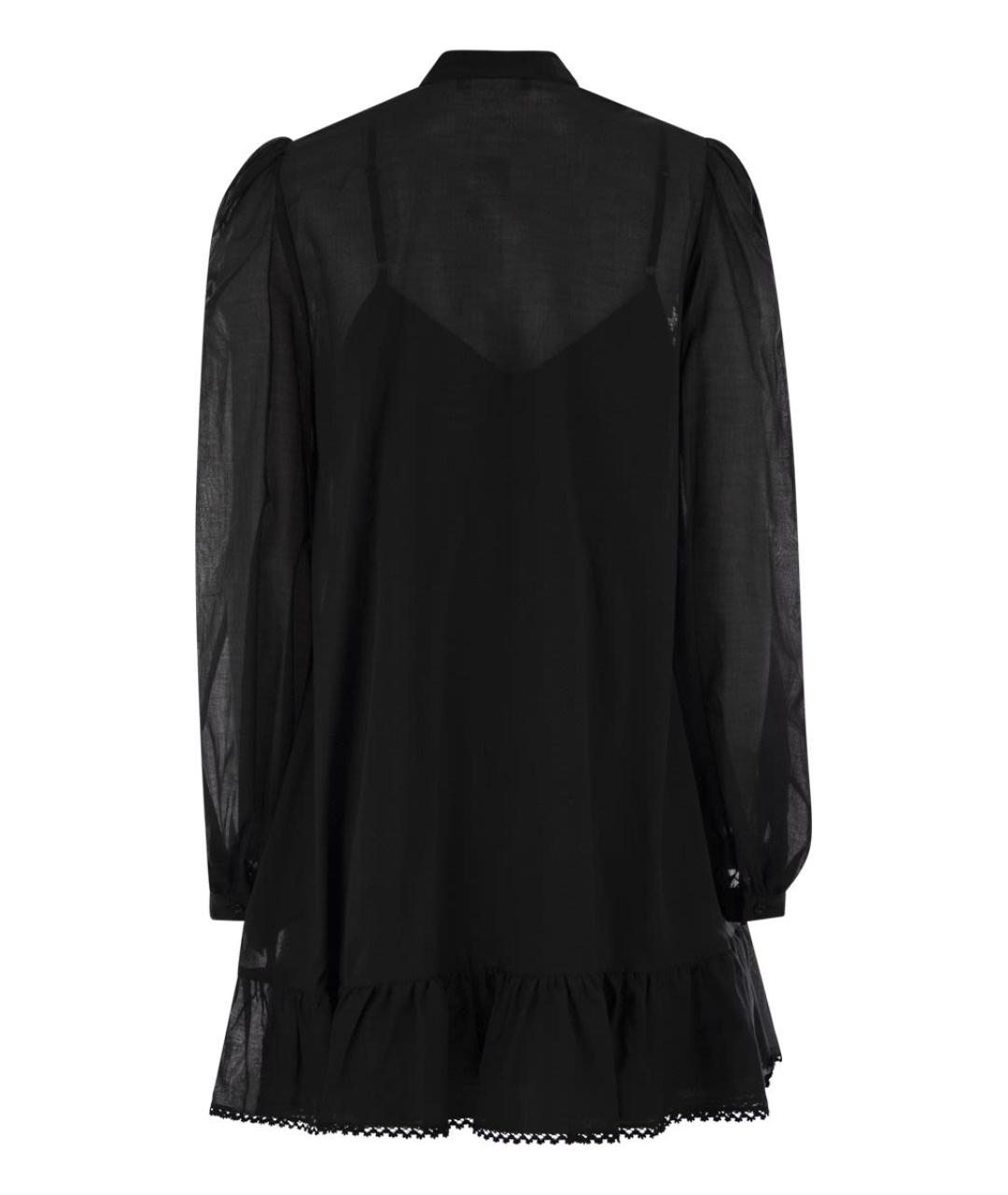 WEEKEND MAX MARA Черное хлопковое повседневное платье, фото 2