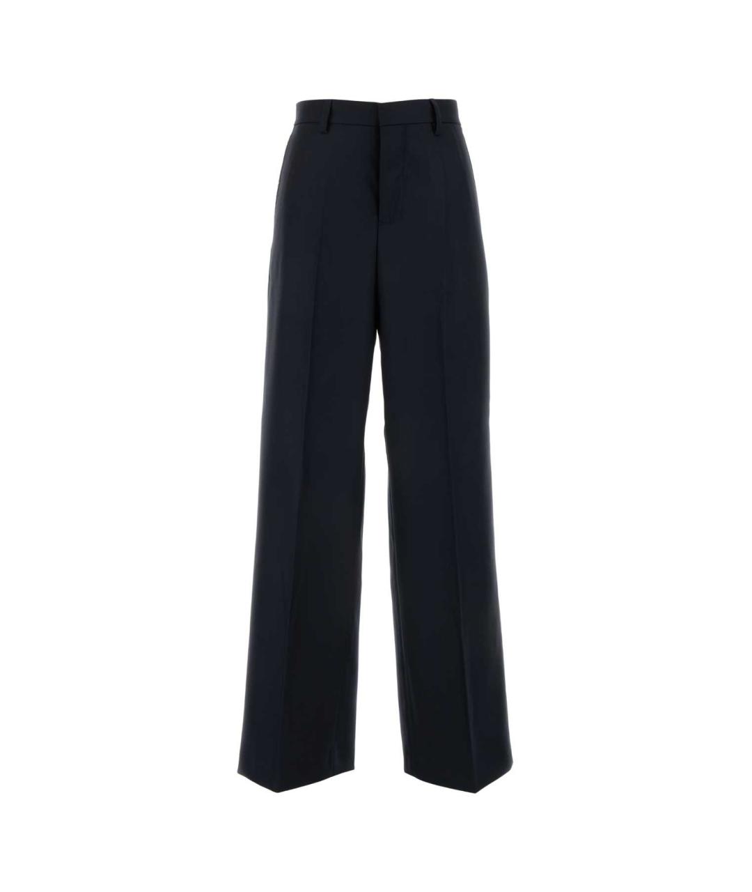 Ami Paris Синие шерстяные прямые брюки, фото 1