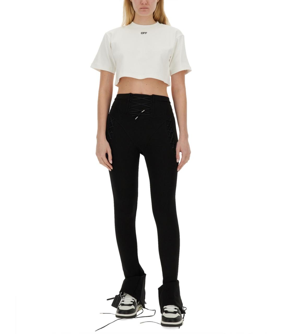 OFF-WHITE Белая хлопковая футболка, фото 2