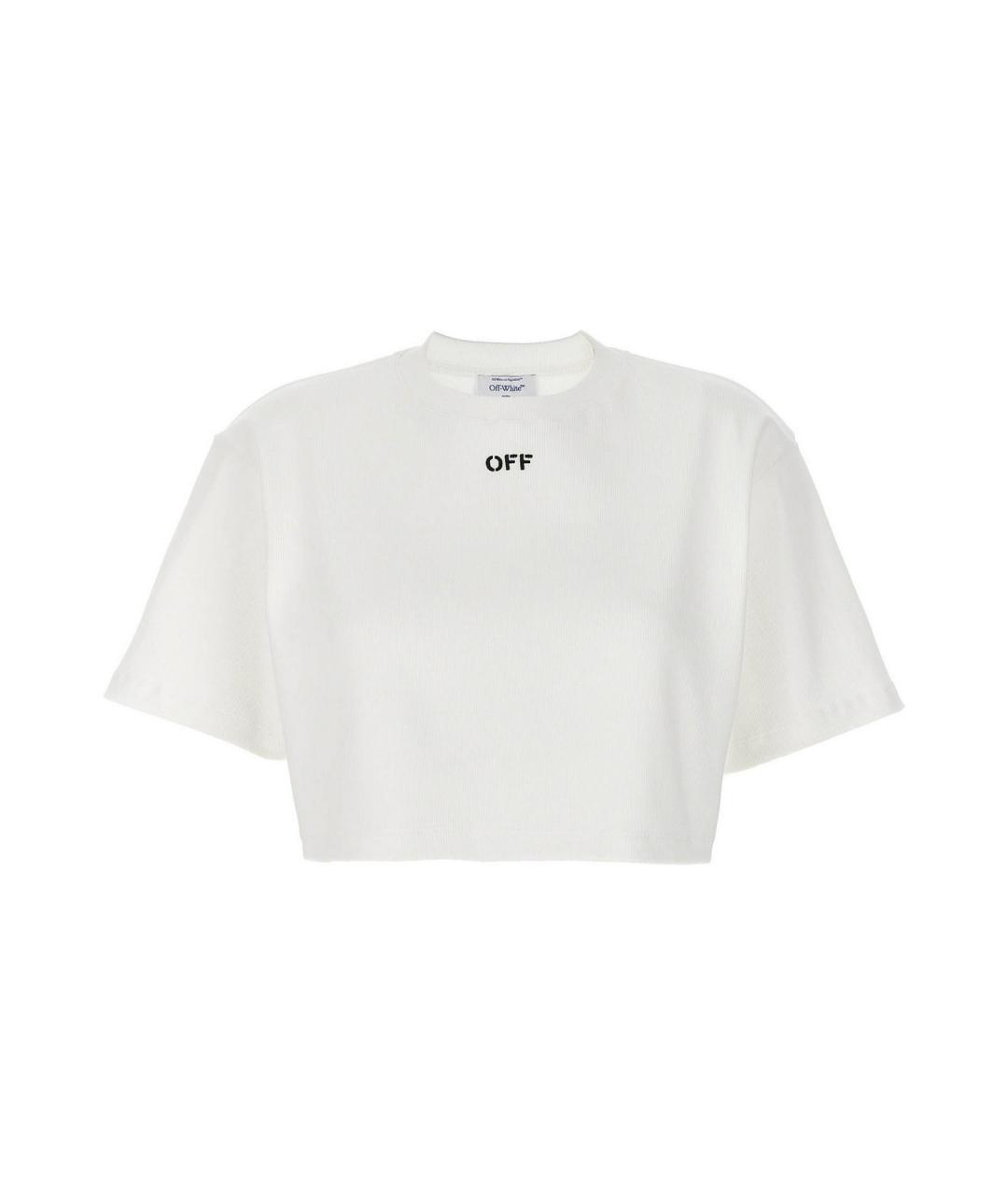 OFF-WHITE Белая хлопковая футболка, фото 1