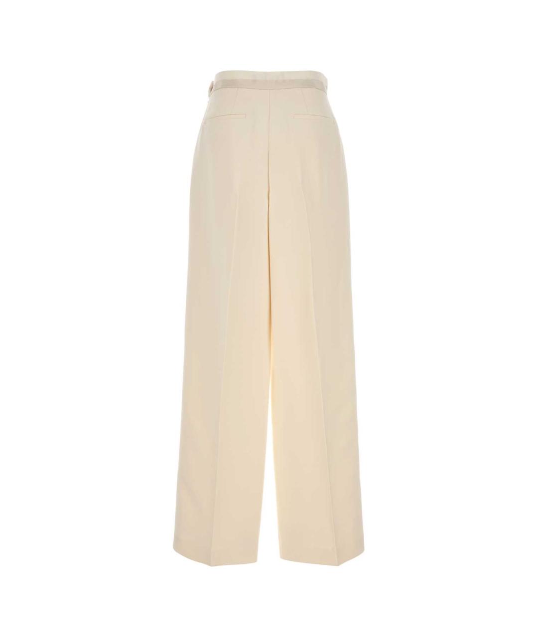 FENDI Белые шерстяные прямые брюки, фото 2