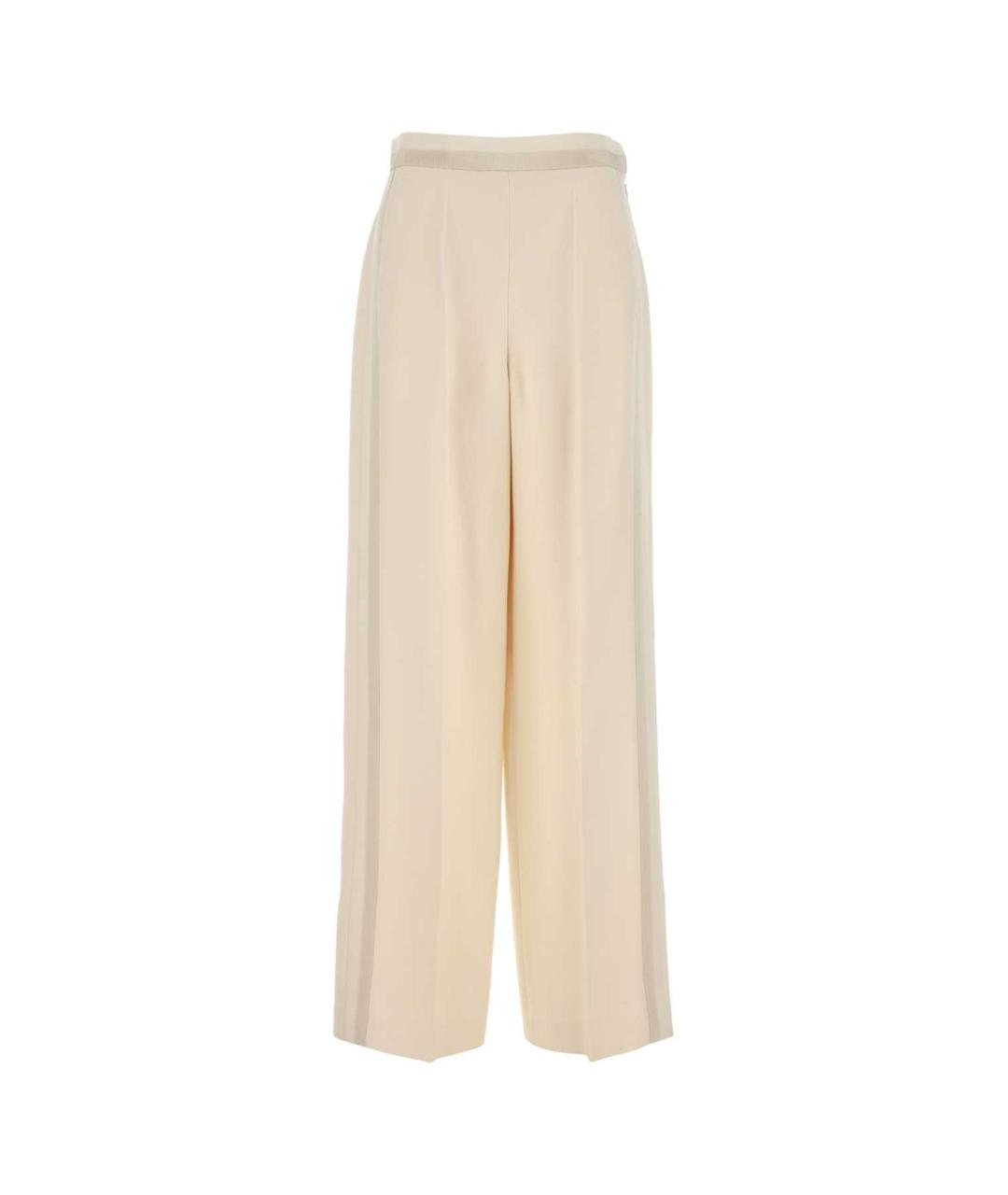 FENDI Белые шерстяные прямые брюки, фото 1