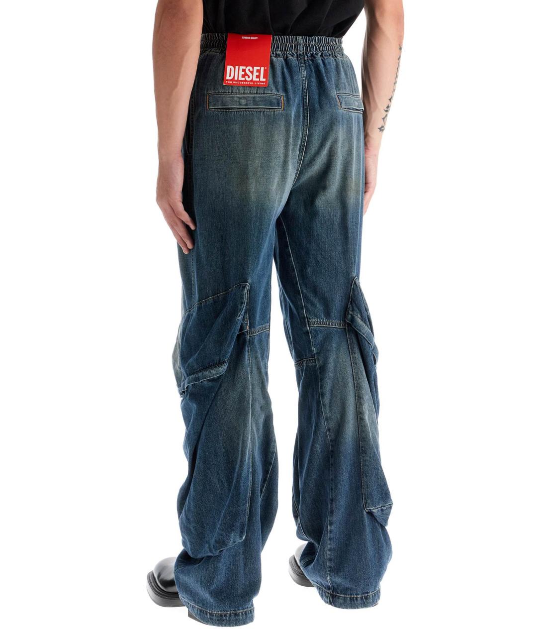 DIESEL Синие хлопковые прямые джинсы, фото 3