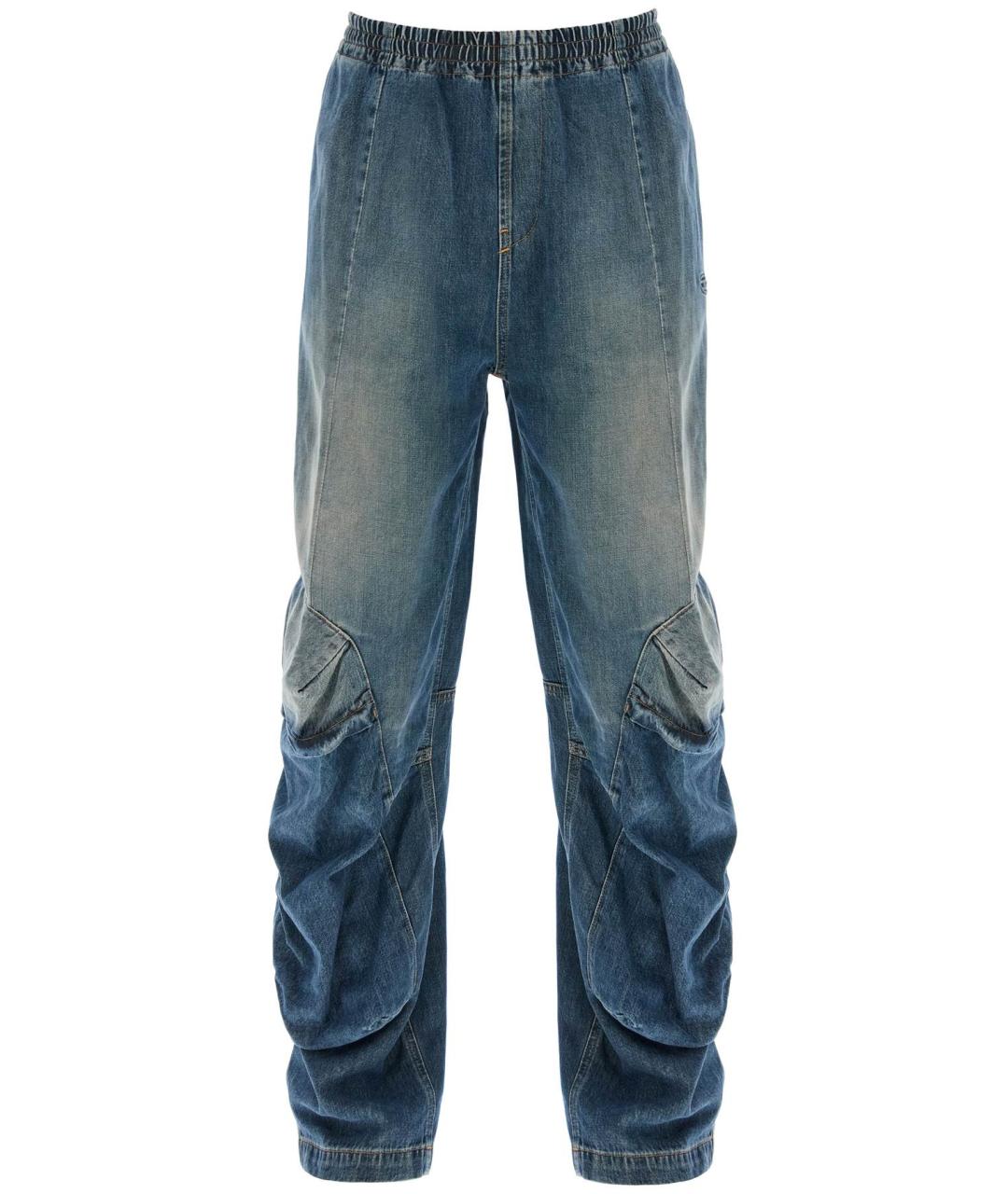 DIESEL Синие хлопковые прямые джинсы, фото 1