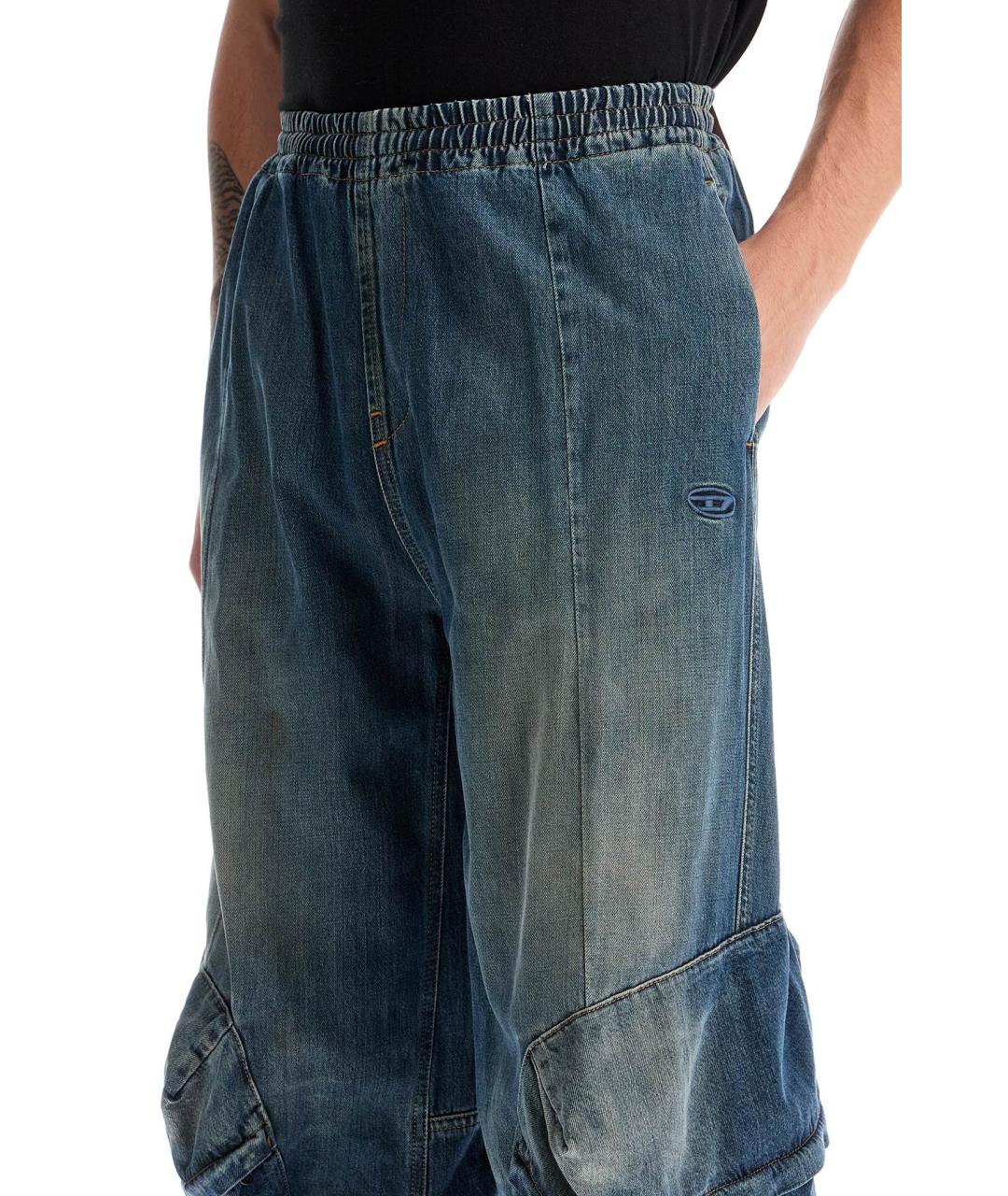 DIESEL Синие хлопковые прямые джинсы, фото 4