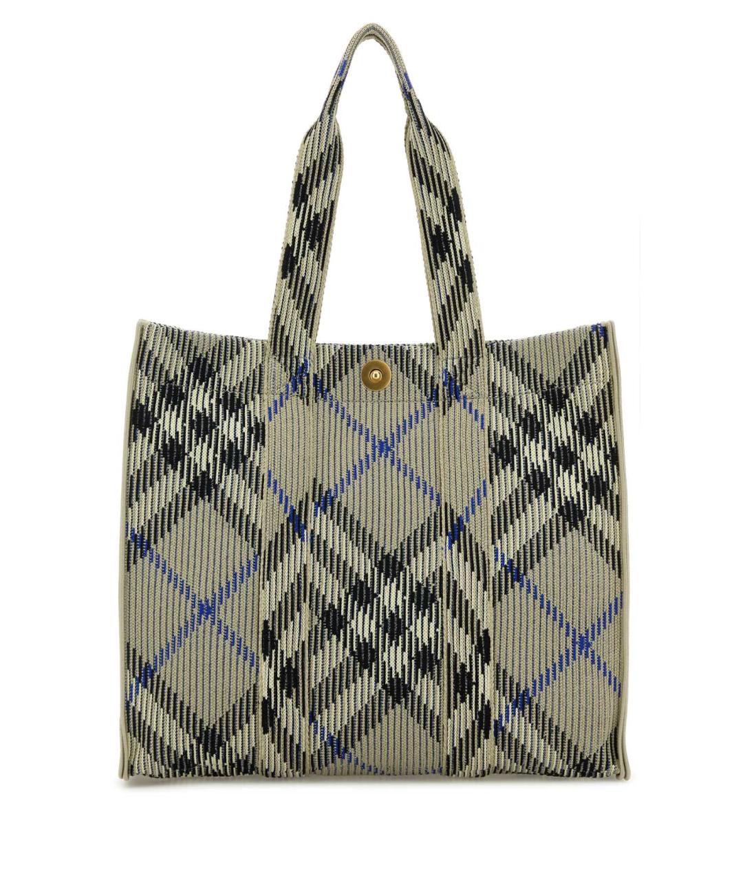 BURBERRY Зеленая тканевая сумка тоут, фото 1