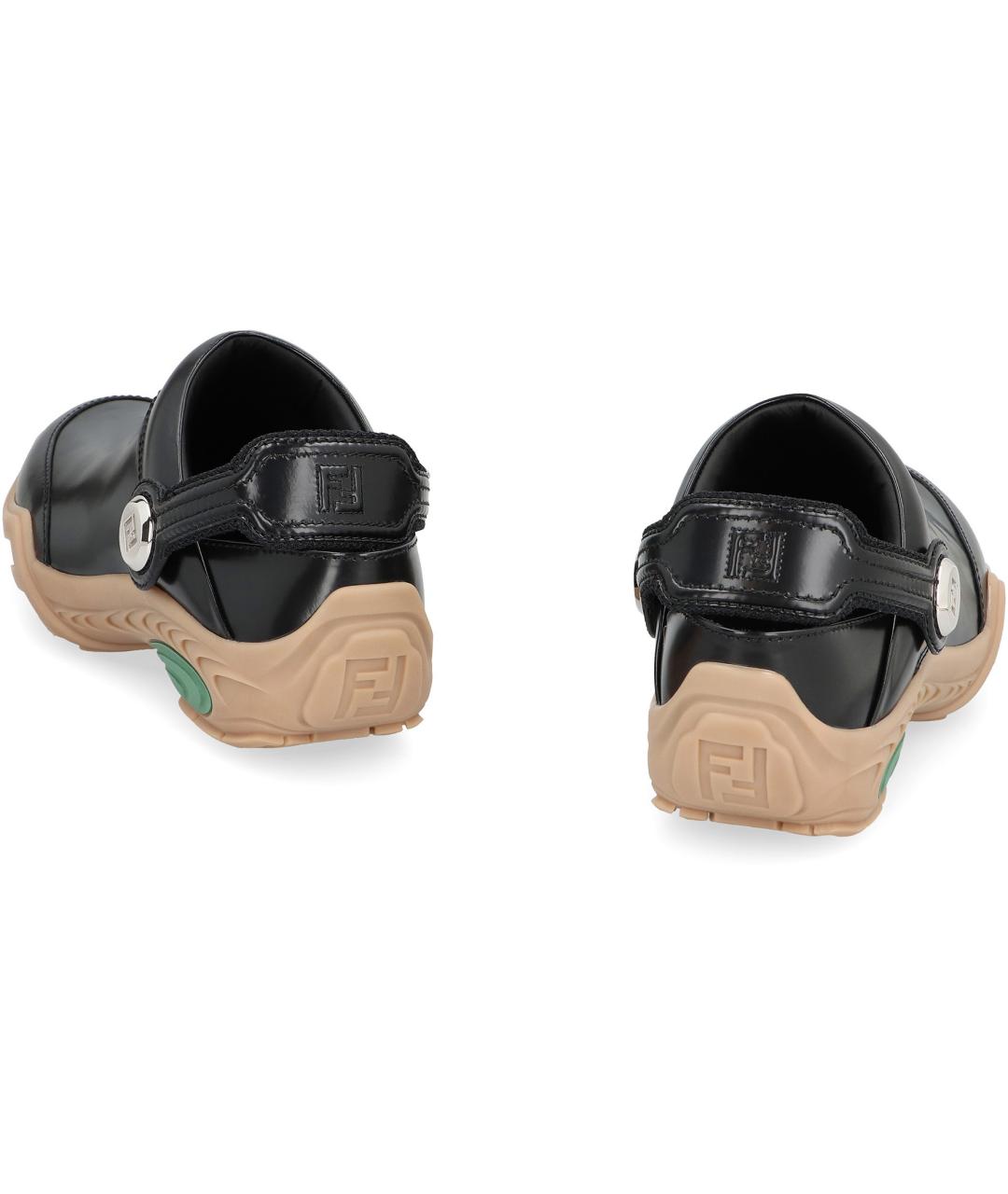 FENDI Черные кожаные сандалии, фото 3