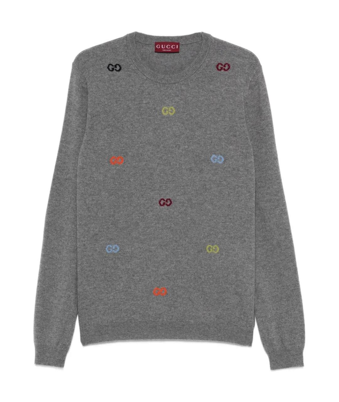 GUCCI Серый кашемировый джемпер / свитер, фото 1