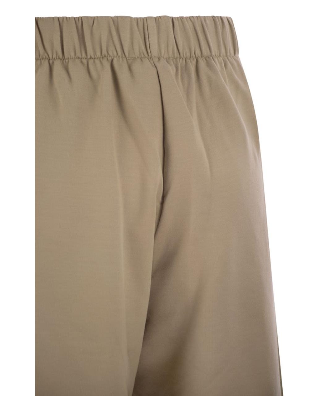 MAX MARA Бежевые хлопковые прямые брюки, фото 4